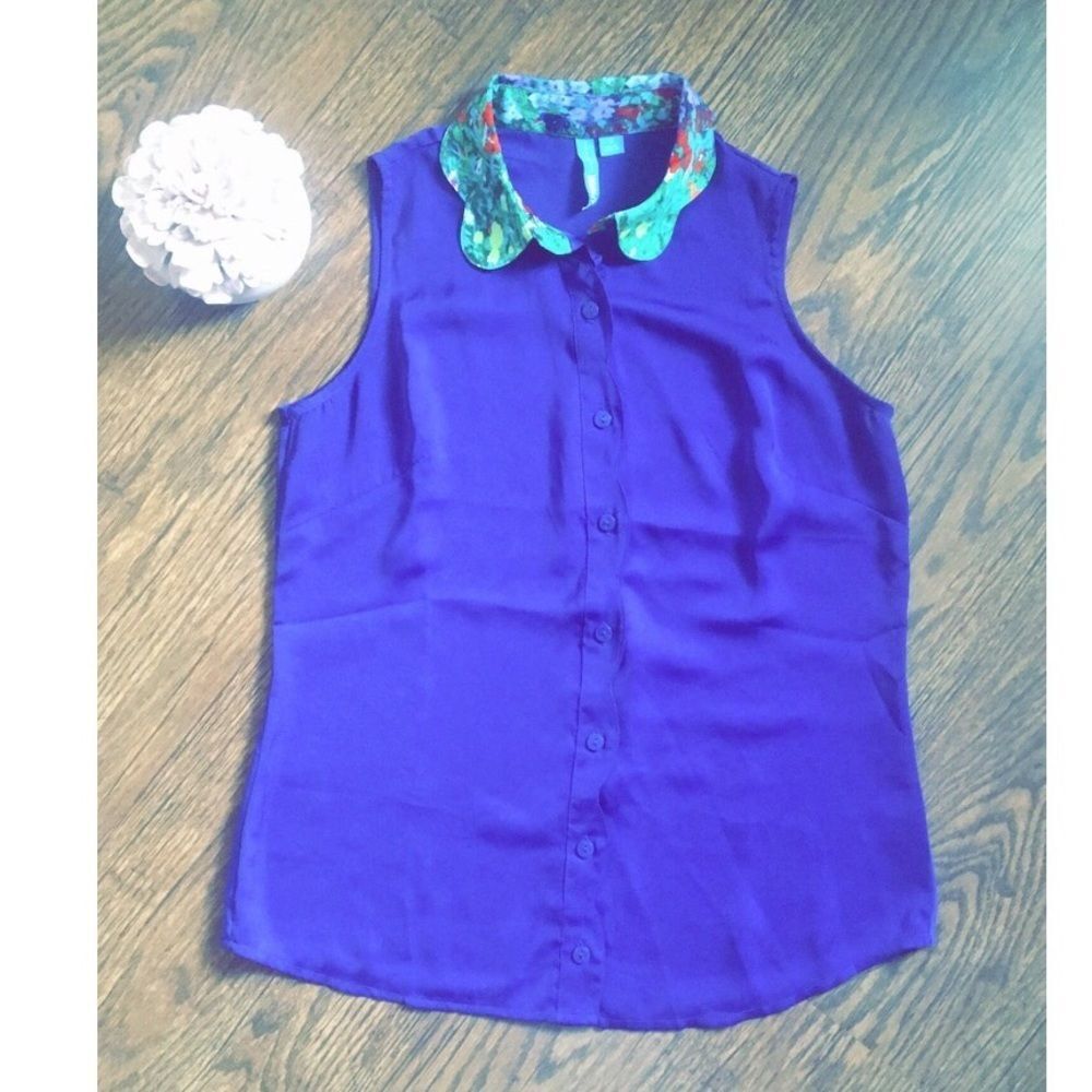 L’Amour by Nanette Lepore Blouse Purple Sleeveless Small